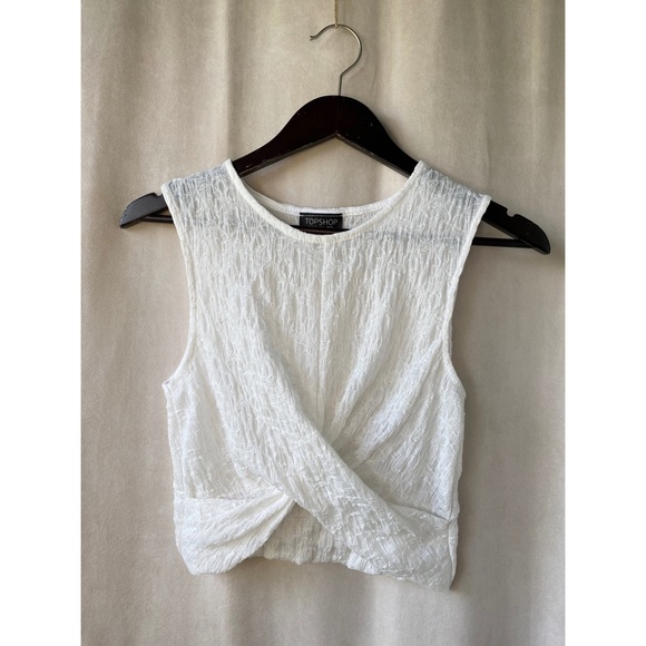 Topshop Crepe Wrap Front Sleeveless Top - Picture 2 of 6